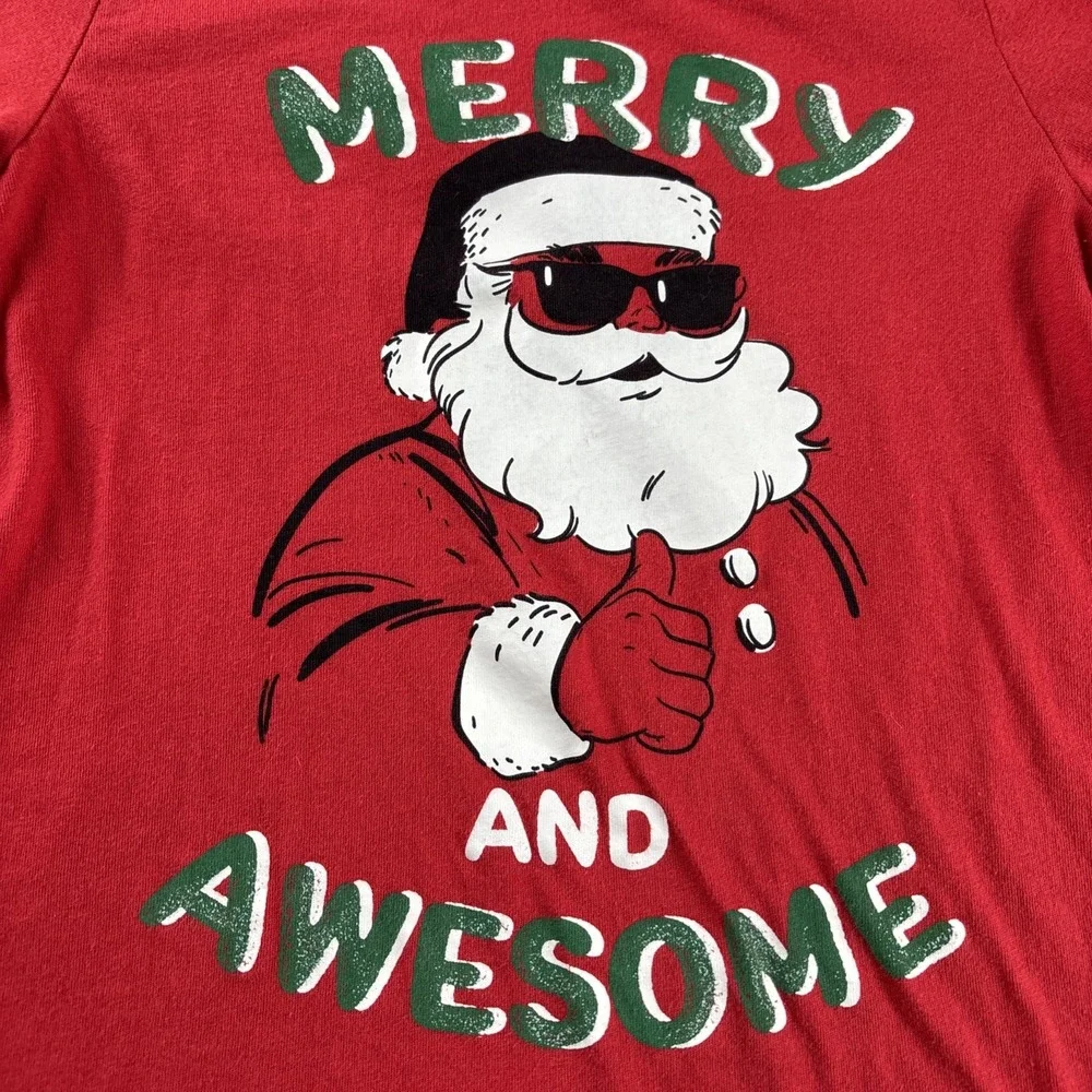 Carter's Kid Long Sleeve T-Shirt Kids Size 5/5A Red‎ Christmas Santa